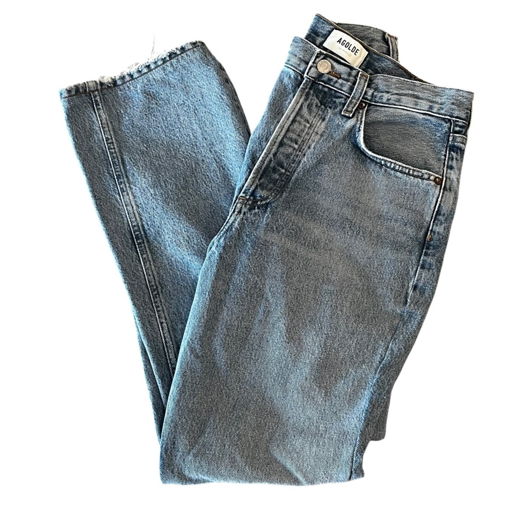 AGOLDE Kelly High Rise Straight Leg Jeans Womens 24 Slightly Distressed